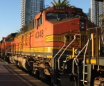 BNSF 4348 rolls through town